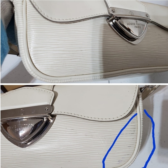 LOUIS VUITTON Epi Ivory White Montaigne Clutch/Sho - Picture 10 of 12